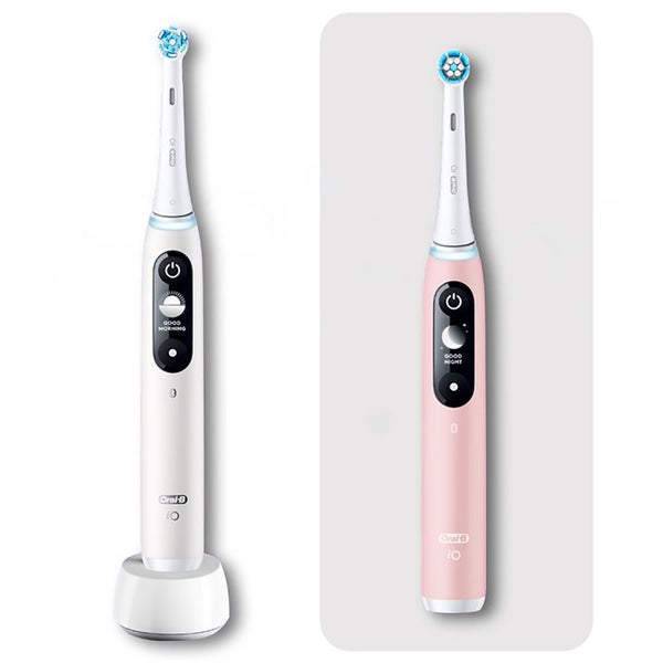 Oral-B iO 6 Double Pack Electric Toothbrush - White Alabaster/Pink Sand