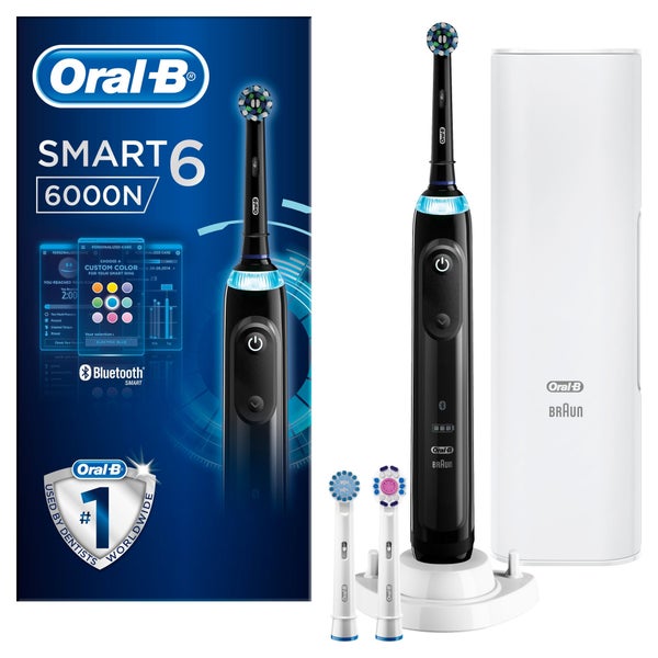 Oral B Smart 6 - 6000N - Black Electric Toothbrush Designed by Braun