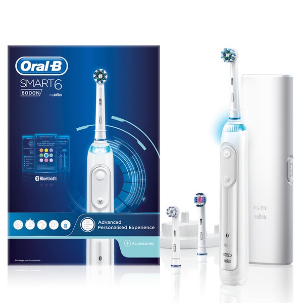 Oral B Smart 6 - 6000N - White Electric Toothbrush Designed by Braun