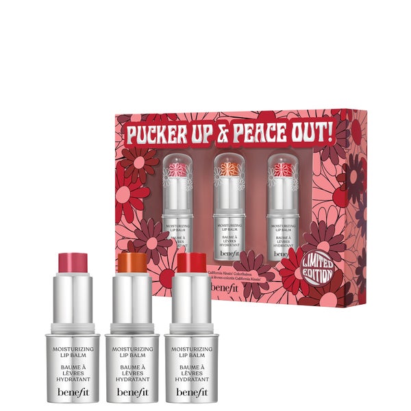 benefit Pucker Up and Peace Out Moisturising Lip Balm Trio (Worth ￡27.75)