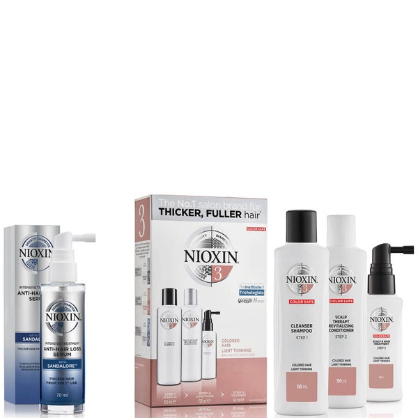 مجموعة NIOXIN 3-Part System 3 Trial للشعر المصبوغ مع Light Thinning Kit