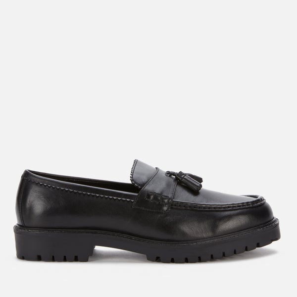 Walk London Men's Sean Leather Tassel Loafers - Black