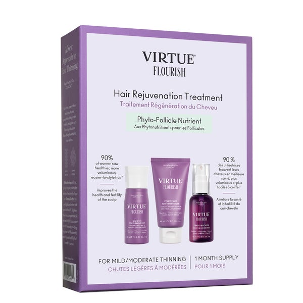 VIRTUE Flourish Nightly Intensive Hair Rejuvenation Treatment Kit - Trial Size 3 piece
