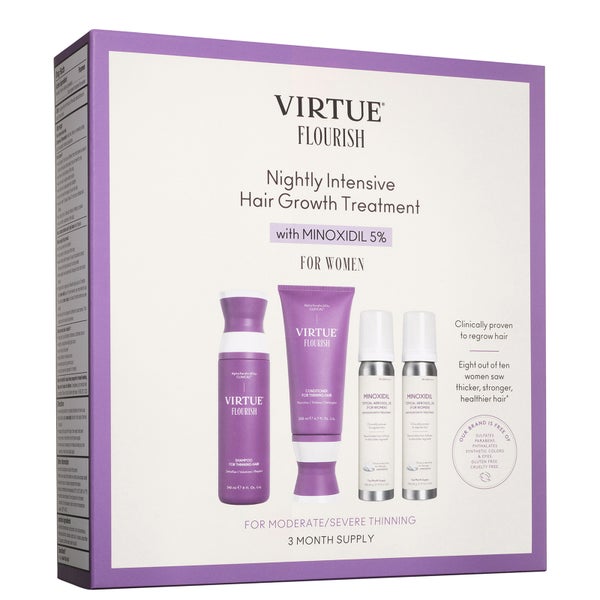 VIRTUE Flourish Nightly Intensive Hair Growth Treatment - Trial Size 3 piece
