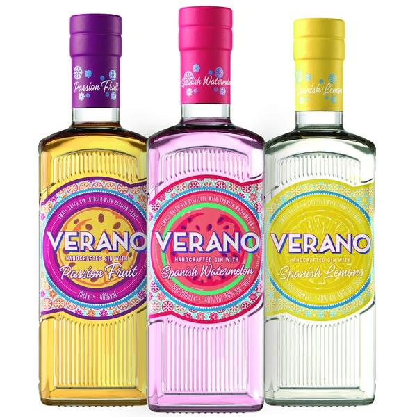 Verano Gin Trio – Verano Spanish Lemons, Watermelon and Passion Fruit Gin