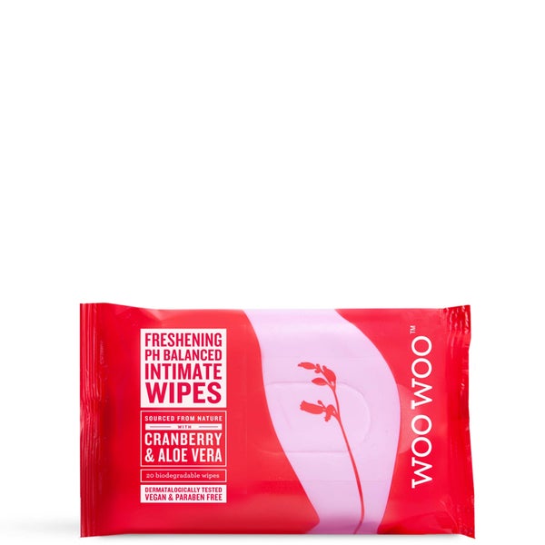 WooWoo Refresh It! Cranberry and Aloe Intimate Wipes - 20 pack