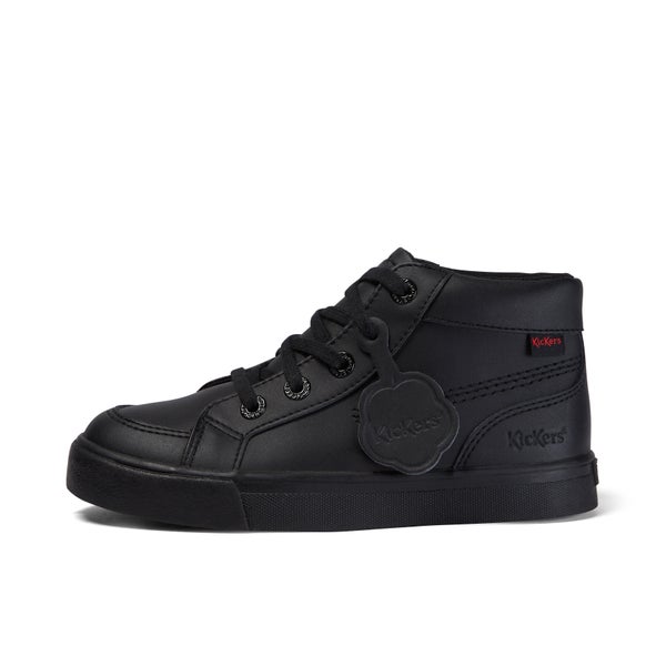Kickers Junior Tovni Hi Leather Lace Up Boots - Black