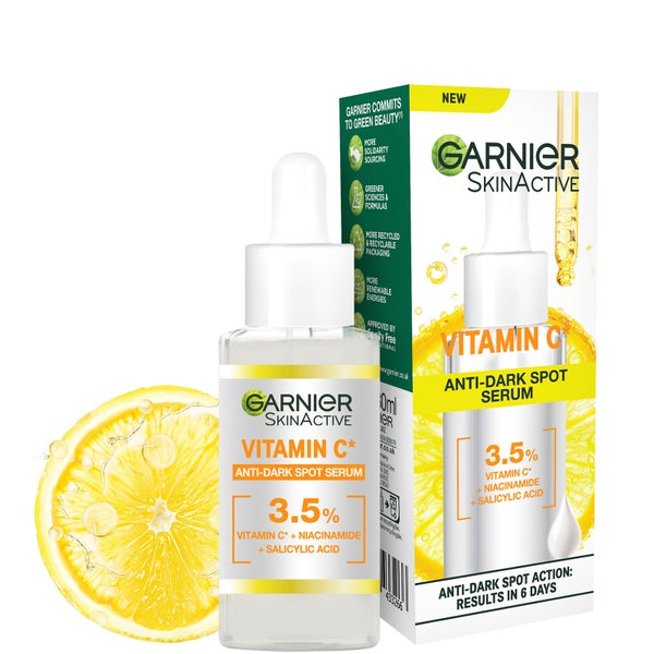 Garnier 3.5% Vitamine C, Niacinamide, Acide Salicylique, Sérum éclaircissant et anti-taches 30ml