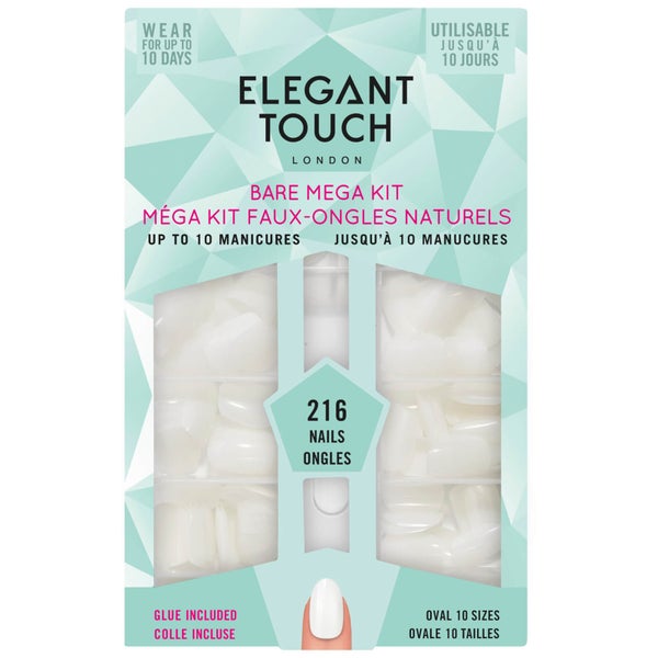 Накладные ногти Elegant Touch Bare Bumper Kit Oval, 216 шт