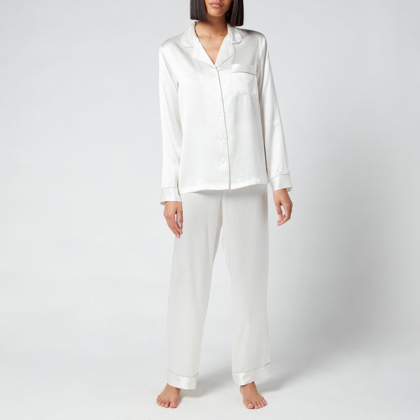 Freya Silk Pyjamas - Pearl White