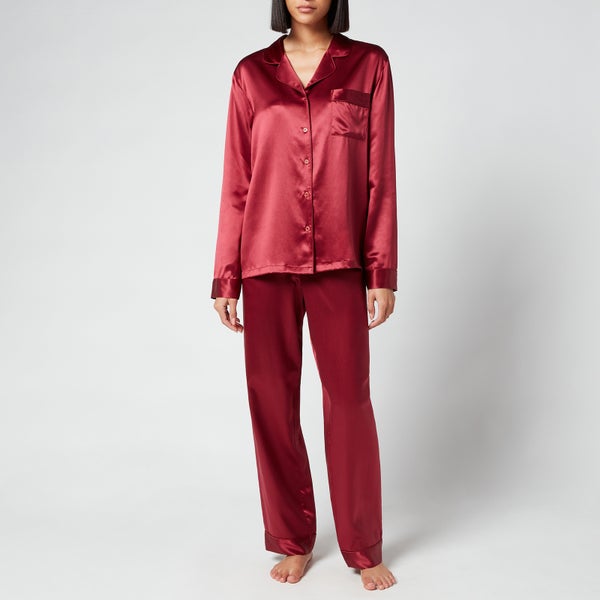 Freya Silk Pyjamas - Claret Rose