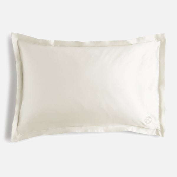 Oxford Edge Silk Pillowcase - Pearl White
