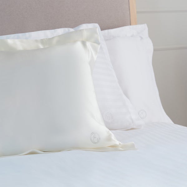 Oxford Edge Silk Pillowcase - Pearl White