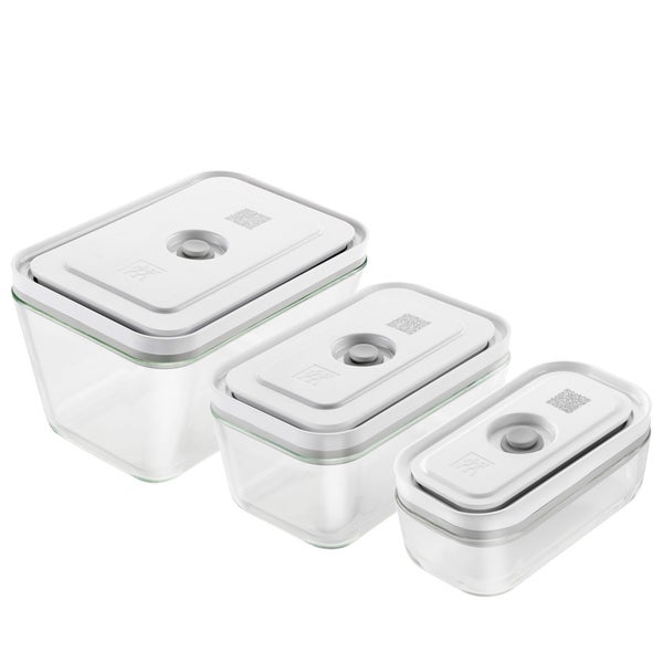 Zwilling Fresh & Save Rectangular Food Vacuum Boxes - Glass (Set of 3)