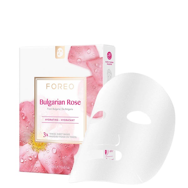 Masque en tissu hydratant à la rose bulgare FOREO (lot de 3)