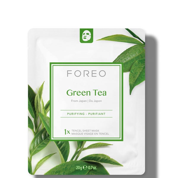 FOREO Mascarilla facial purificadora de té verde (paquete de 3)
