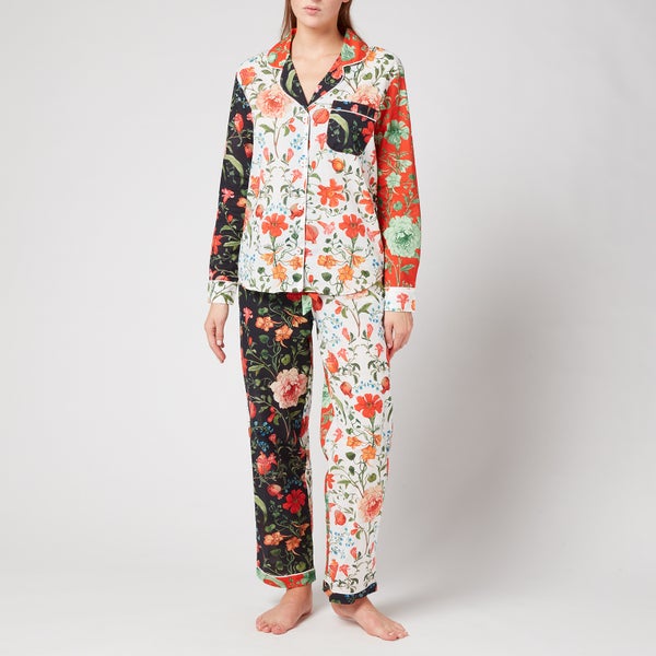 Desmond & Dempsey Women's Persephone Long Set - Black/Multi