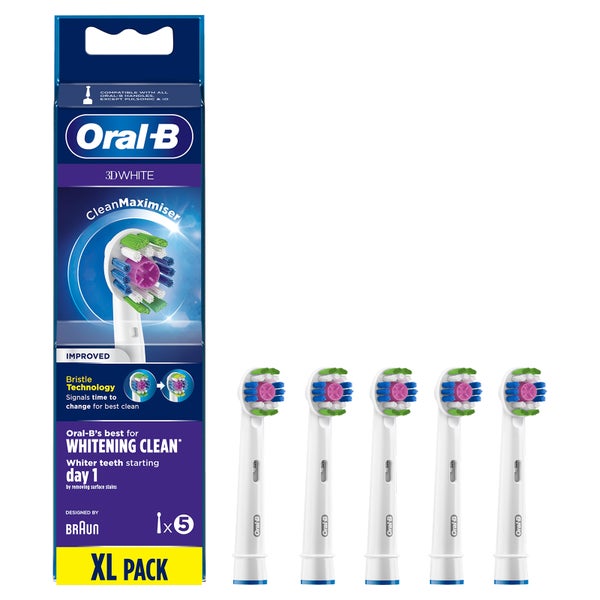 Cabezal de cepillado Oral-B 3D White con Clean Maximiser - 5 unidades