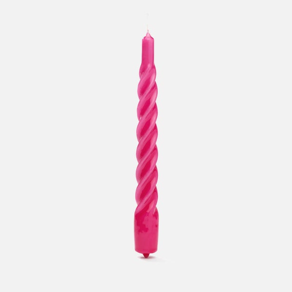 anna + nina Twisted Candle Bright Pink - Set of 6