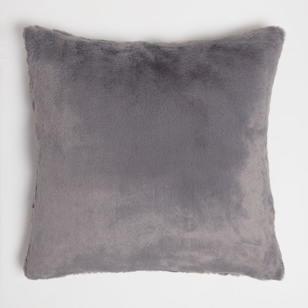 ïn home Recycled Polyester Faux Fur Cushion - Dark Grey