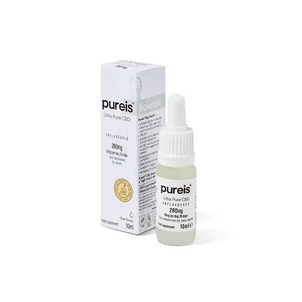 Ultra Pure CBD Fast Absorbing Oil 280mg 10mg per day, 28 days Unflavoured Oral Drops
