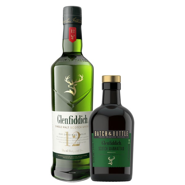 Glenfiddich 12 Single Malt Whisky and Batch & Bottle Scotch Manhattan Bundle