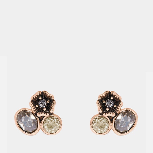 Coach Women's Mini Tea Rose Cluster Stud - Rose Gold/Multi