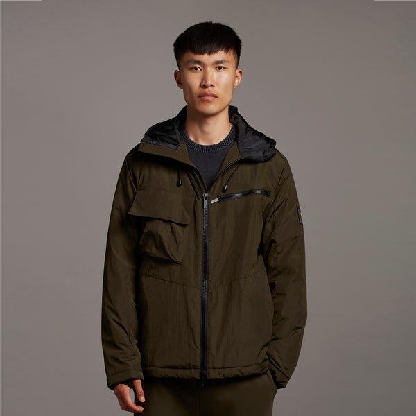 Casuals Wadded Dual Pocket Jacket with Face Guard - Olive