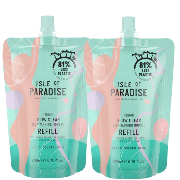 Isle of Paradise Medium Glow Clear Mousse Refill Duo
