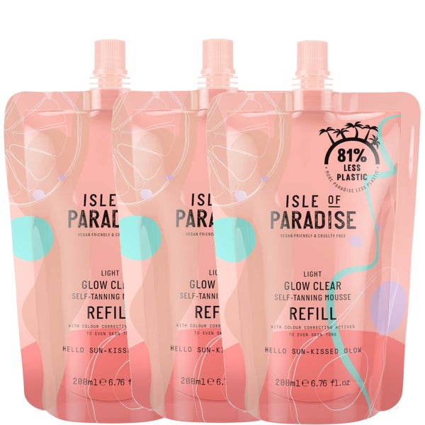 Isle of Paradise Light Glow Clear Mousse Refill Trio