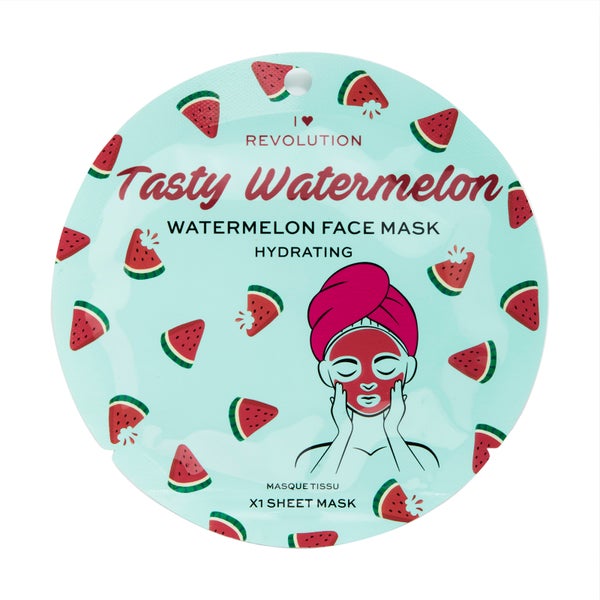Revolution Beauty I Heart Revolution Watermelon Hydrating Printed Sheet Mask 2g