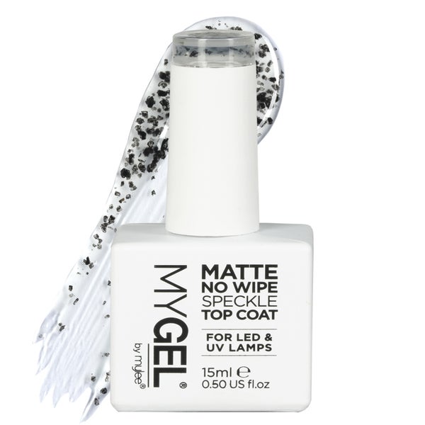 Mylee MyGel Matte No Wipe Black Speckle Top Coat 15ml