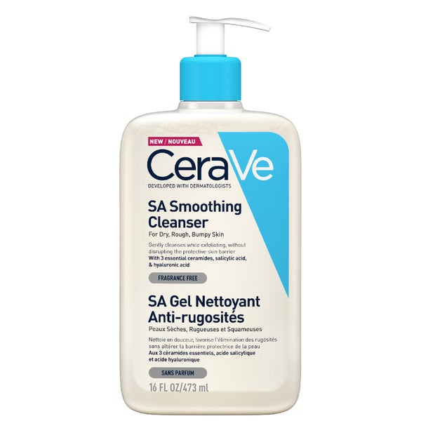 CeraVe SA Smoothing Cleanser com Ácido Salicílico para Pele Seca, Áspera e Grossa 473ml