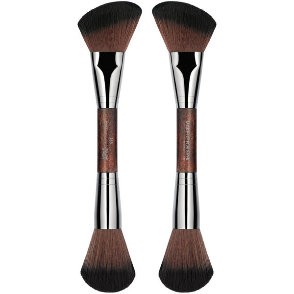 MAKE UP FOR EVER #158 Double-Ended Sculpting Brush - Blush and Highlighter -