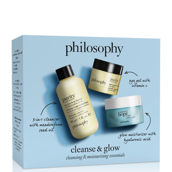 Набор средств по уходу за лицом philosophy LOOKFANTASTIC Exclusive Cleanse and Glow Skincare Trial Set