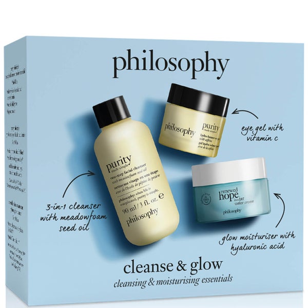 Набор средств по уходу за лицом philosophy LOOKFANTASTIC Exclusive Cleanse and Glow Skincare Trial Set
