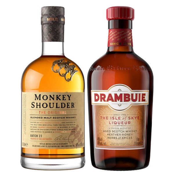 Drambuie Rusty Nail Cocktail Bundle - Drambuie Whisky Liqueur & Monkey Shoulder Blended Malt Scotch Whisky
