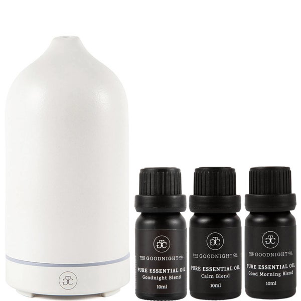 The Goodnight Co. Ceramic Diffuser and Essential Oil Trio - Black (Worth $213.00)