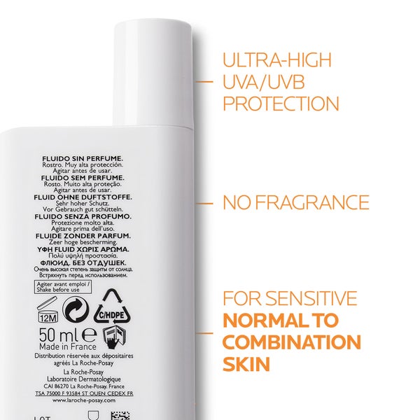 La Roche-Posay Anthelios UVMune 400 Invisible Fluid Non-Perfumed Suncream SPF50+ 50ml