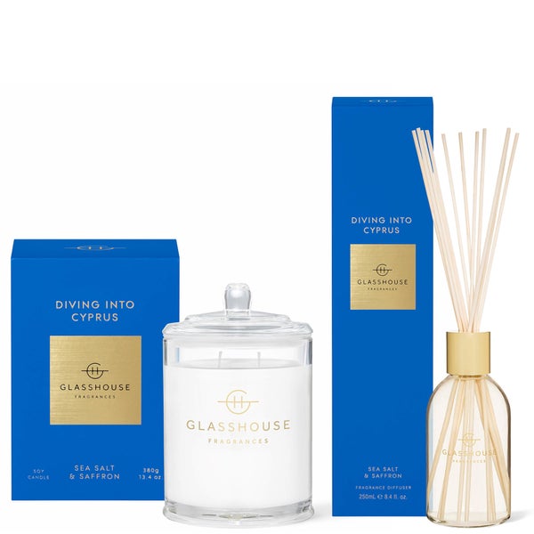 Glasshouse Fragrances Diving into Cyprus Candle and Liquid Diffuser