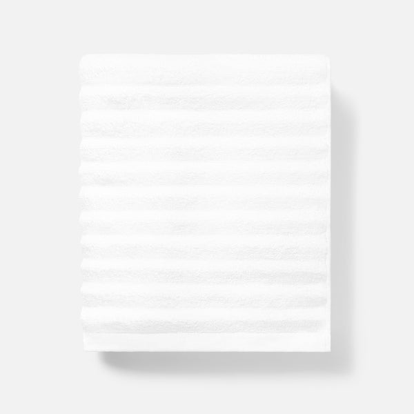 White Cotton Ribbed Towel