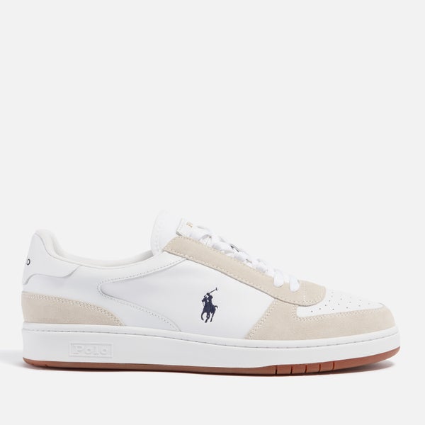 Polo Ralph Lauren Men's Polo Court Leather/Suede Trainers - White/Newport Navy PP