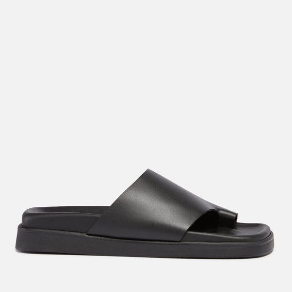 ALOHAS Women's Toe Ring Leather Sandals - Black