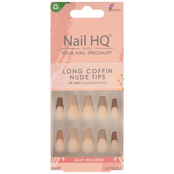 Nail HQ Long Coffin Nude Tip Nails (24 Pieces)