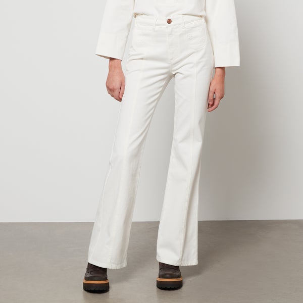 See By Chloé Women's Broderie Anglaise Denim Jeans - White