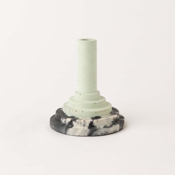 Smith & Goat Disco Stick Concrete Candle Holder - Mint, Charcoal & White