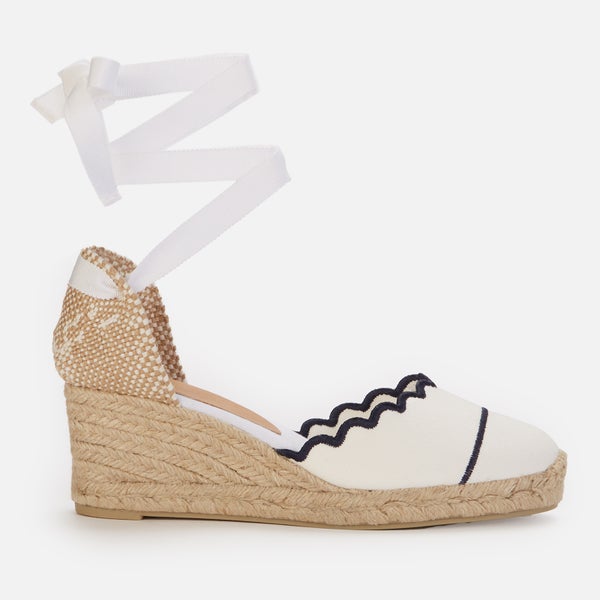Castañer Women's Hummingbird Cini 6 Wedged Espadrilles - Blanco