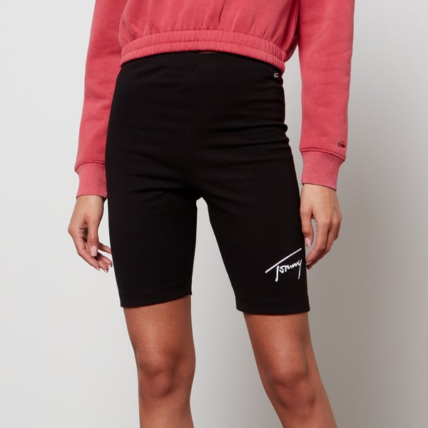 Tommy Jeans Women's Tjw Tommy Signature Cycle Shorts - Black