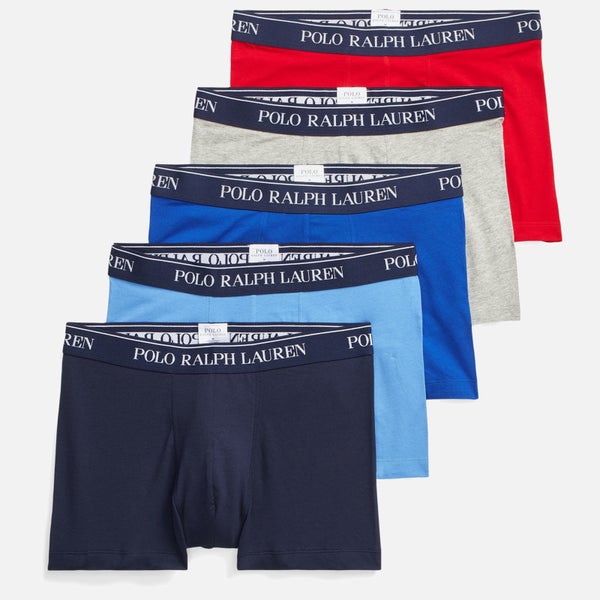 Polo Ralph Lauren Men's Classic 5 Pack Trunks - Red/Grey/Royal/Blue/Navy