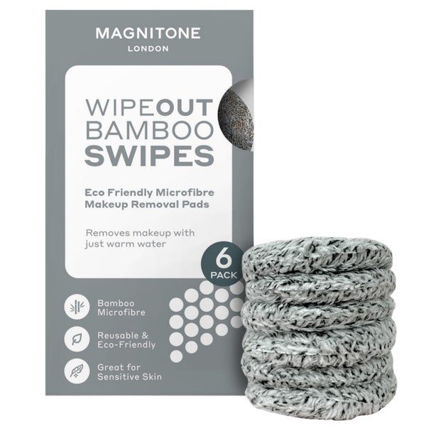 MAGNITONE London Bamboo Microfibre Makeup Remover Swipes (6 Pack)